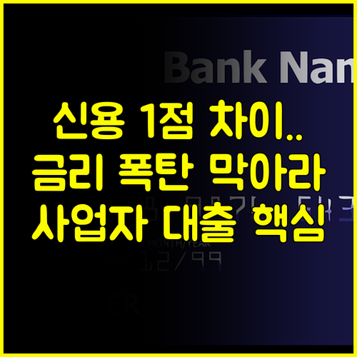 2024 개인사업자 대출 신용점수 1점 차이 금리 차이 해결책은