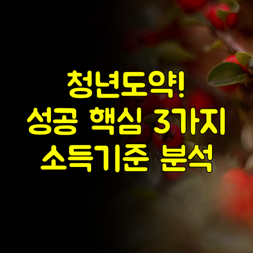 청년도약계좌 성공적인 가입 3대 핵심 요건과 중위소득 기준 분석