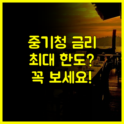 시중은행과 다른 중기청대출 금리 혜택과 최대 한도 분석