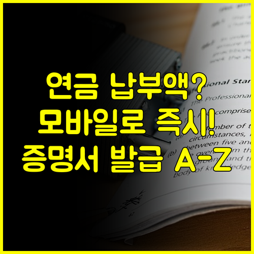 국민연금 납부액 조회부터 증명서 발급까지 온라인 모바일 A to Z 가이드