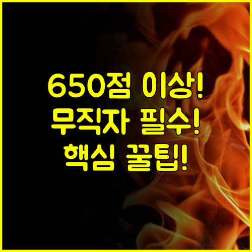 NICE 650점 이상 무직자 비상금대출 실패 없이 받는 조건