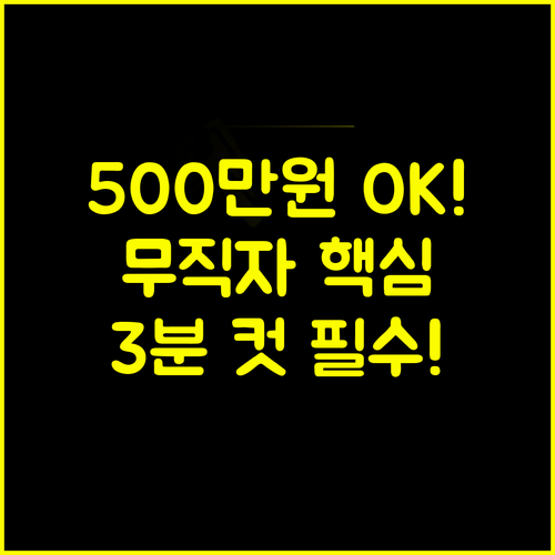 3단계로 끝내는 무직자 500만원 소액 대출 실패 없는 신청 공식