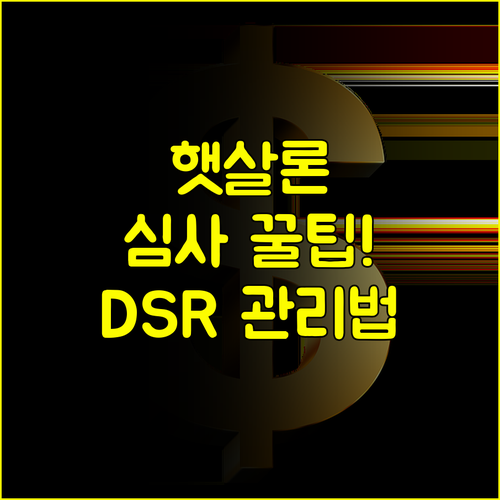 고려저축은행 햇살론 3단계 심사 과정 DSR 관리법이 핵심