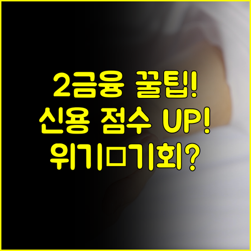 위기를 기회로, 2금융권 대출 활용 노하우와 신용 점수 회복 계획