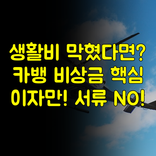 생활 자금 막혔다면? 주부님을 위한 카카오뱅크 비상금 현명한 활용법 마이너스통장 이자만 납부 서류없이