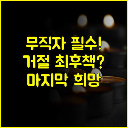 무직자 비상금대출 거절 시 마지막 희망 정책 대안 상품