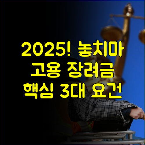 2025 고용촉진장려금 수혜를 위한 기업 근로자 3대 핵심 요건 완벽 정리