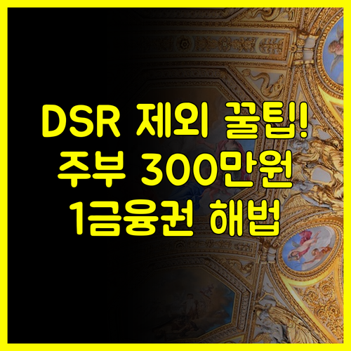 주부대출 300만원 DSR 규제 제외 1금융권 비상금 해법