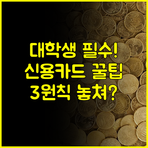 미래 대출 기초공사 대학생! 신용카드 발급부터 관리까지 3대 원칙