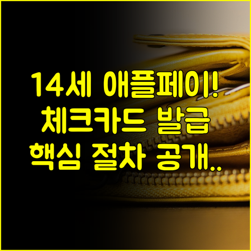 만 14세 이상 등록 애플페이 체크카드 나이 제한 및 발급 절차 안내