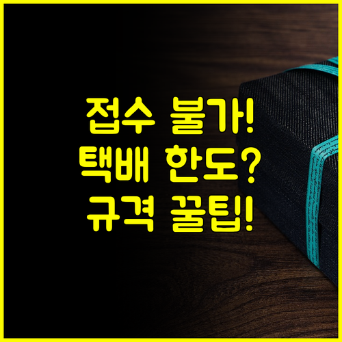 우체국 택배 접수 불가 절대 한도 120cm 25kg 박스 규격 안내