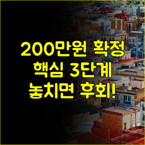 서울 1인 청년 가구 월세 지원금 200만원 확보하는 3단계 준비법