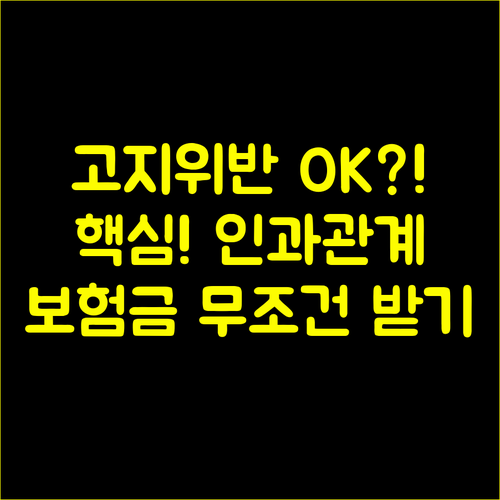 고지 의무 위반에도 보험금 받을 수 있다 인과관계 없는 질병 청구