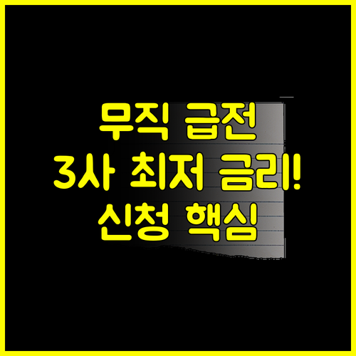 카카오뱅크 무직자 비상금대출 K뱅크 토스 금리 비교 및 신청 순서