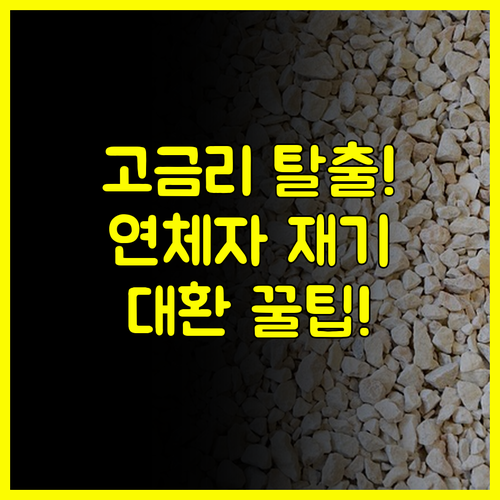 고금리 늪에서 벗어나는 연체자 대환대출 전략: 워크아웃 후 재기 가이드