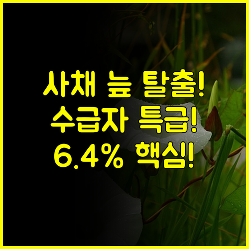 고금리 사채 늪 탈출 기초생활수급자 최저 6.4% 정책금융 상품 이용 조건 상세 안내