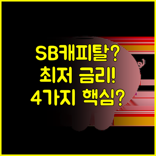 SB캐피탈대부 불안한 고금리 걱정 끝! 최저 금리 받는 4가지 FAQ