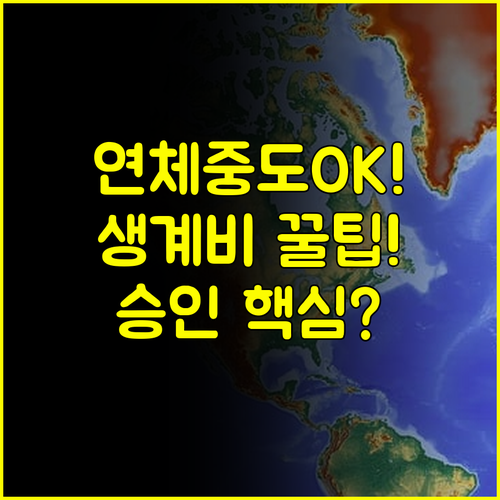 소액생계비대출 승인 조건 연체 중에도 가능한 심사 기준 분석
